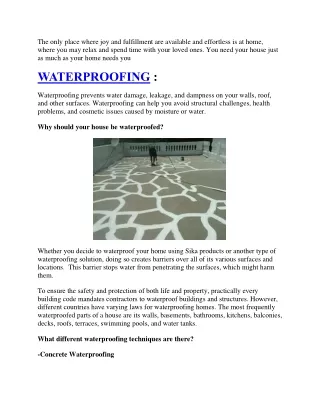 Best waterproofing solutions/works in Hyderabad - Srinidhi services