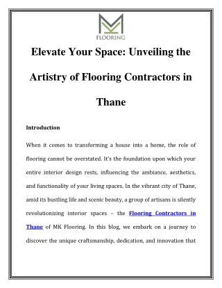 Flooring Contractors in Thane| Call-9920614344 |MK Flooring