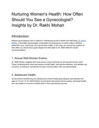 Nurturing Women's Health_ How Often Should You See a Gynecologist