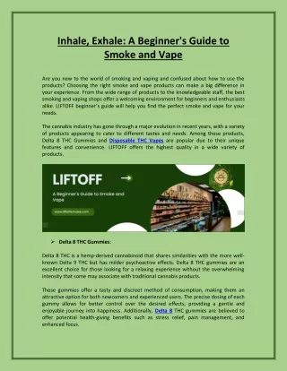 A Beginner's Guide to Smoke and Vape
