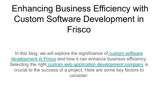 enhancing business efficiency with custom