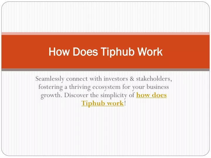 how does tiphub work how does tiphub work