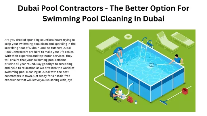 dubai pool contractors the better option