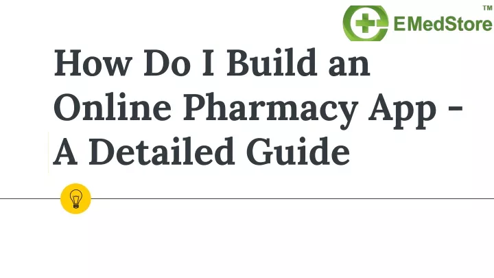 how do i build an online pharmacy app a detailed