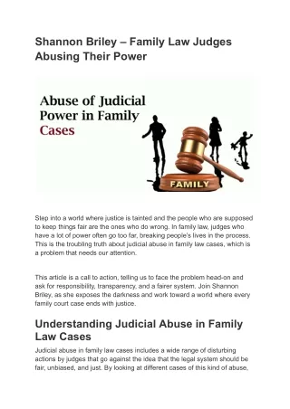 Abuse Judicial Powers in Family Cases