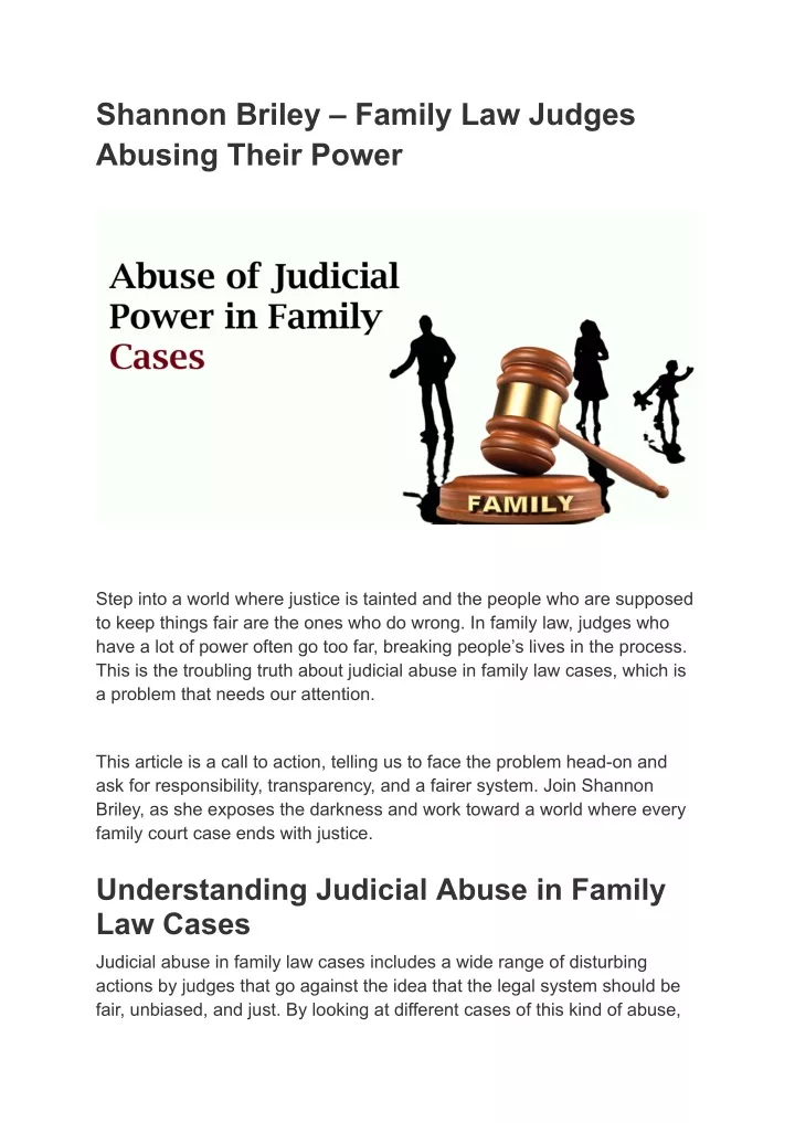 shannon briley family law judges abusing their