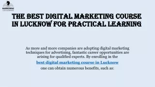 The Best Digital Marketing Course In Lucknow For Practical Learning