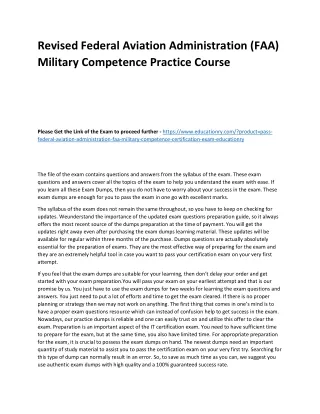 revised federal aviation administration