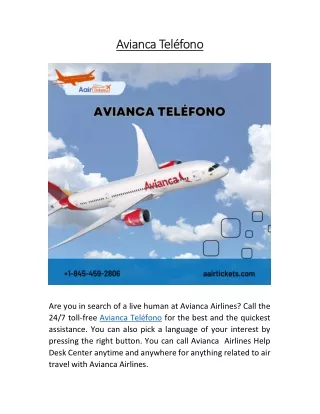 Avianca Teléfono |  1-845-459-2806