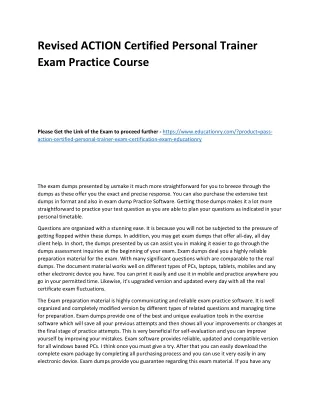revised action certified personal trainer exam