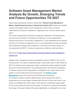 software asset management market analysis