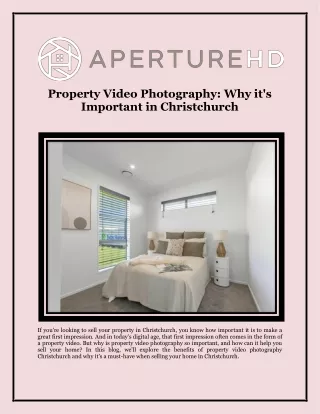 Property Video Photography: Why it's  Important in Christchurch