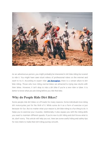 Jet Kernaghan | New to Dirt Bike Riding_ These Tips are For You