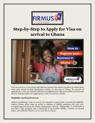 Step-by-Step to Apply for Visa on arrival to Ghana