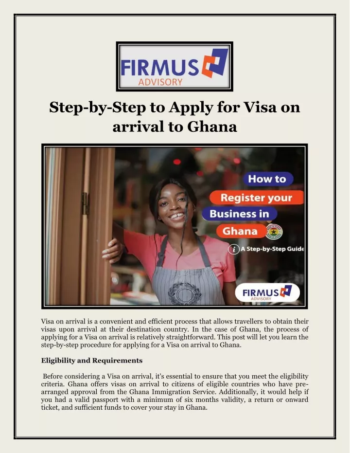 step by step to apply for visa on arrival to ghana