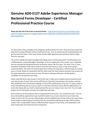 genuine ad0 e127 adobe experience manager backend