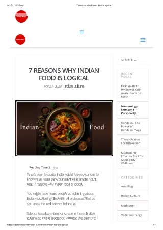 7 REASONS WHY INDIAN FOOD IS LOGICAL