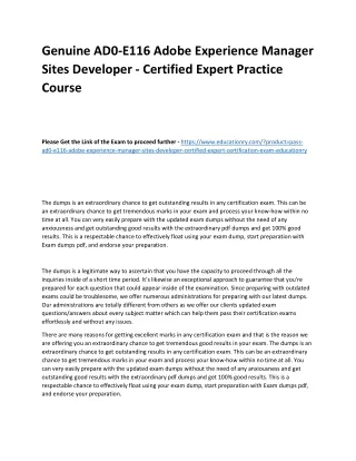 genuine ad0 e116 adobe experience manager sites