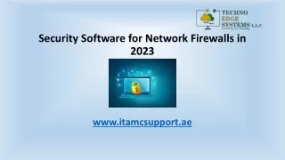 security software for network firewalls in 2023