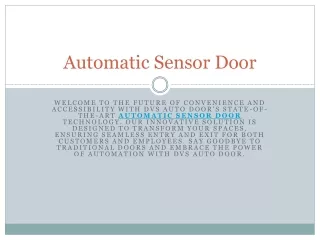 automatic sensor door