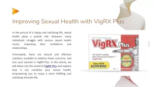 Order VigRX Plus Revitalize Your Sexual Health