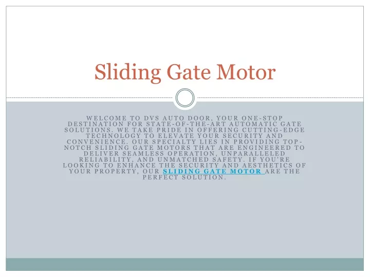 sliding gate motor