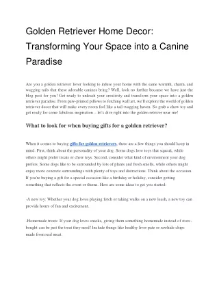 Golden Retriever Home Decor: Transforming Your Space into a Canine Paradise