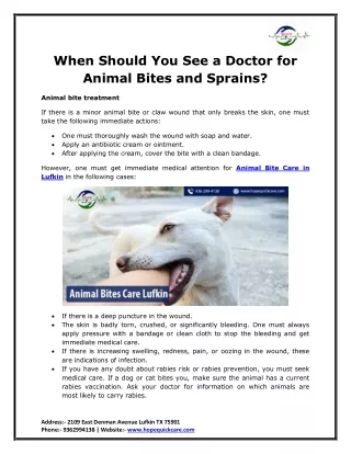 When Should You See a Doctor for Animal Bites and Sprains