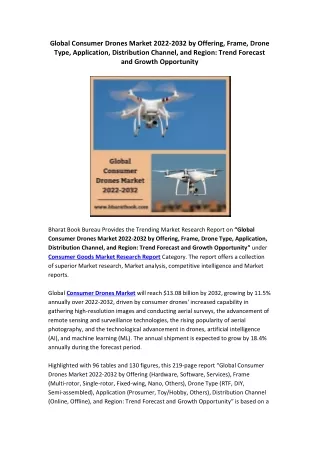 Global Consumer Drones Market 2022-2032