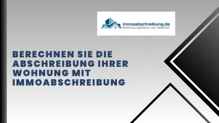 Calculate Depreciation of Your Apartment with Immoabschreibung