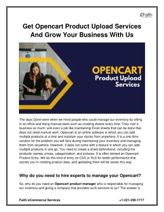get opencart product upload services and grow