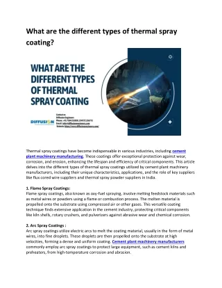 what are the different types of thermal spray