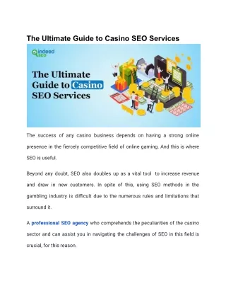 The Ultimate Guide to Casino SEO Services