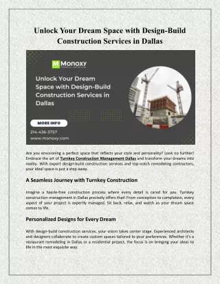 Unlock Your Dream Space with Design-Build Construction Services in Dallas1