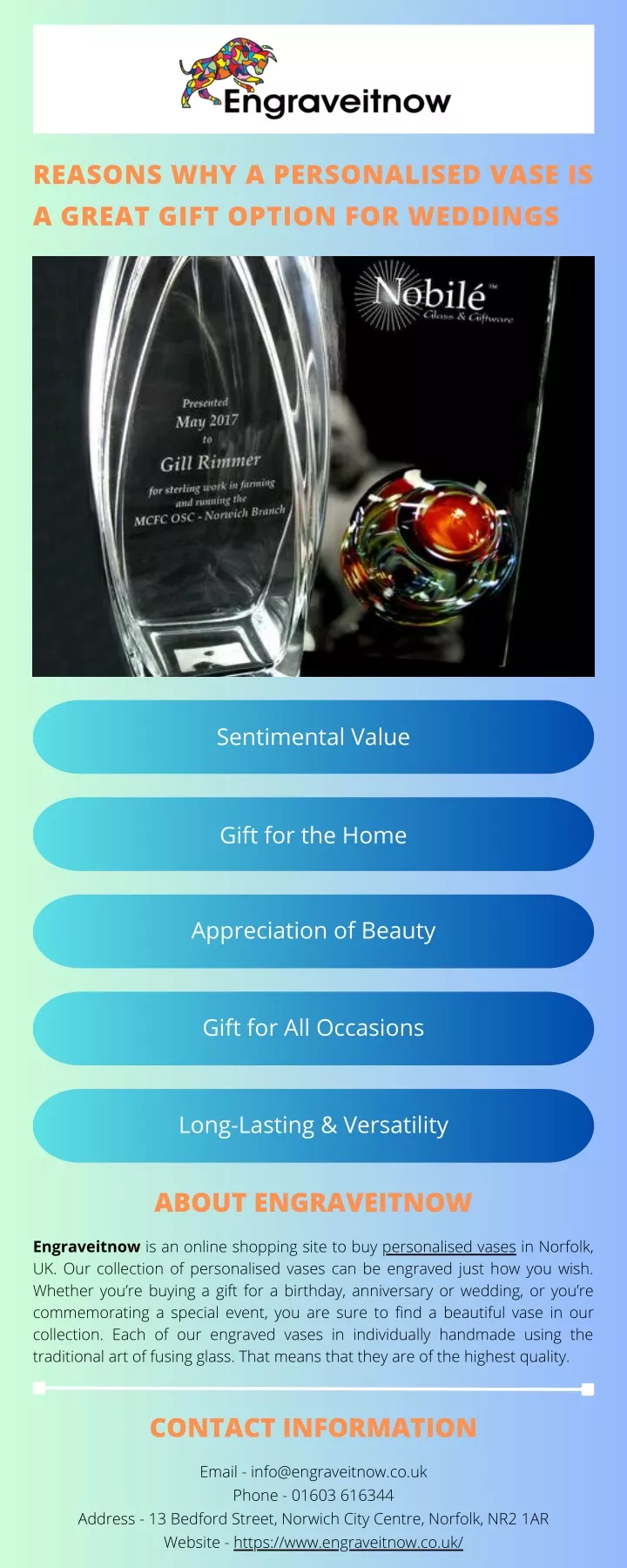 reasons why a personalised vase is a great gift