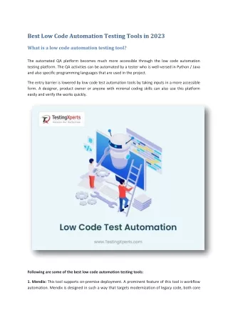 Best Low Code Automation Testing Tools in 2023