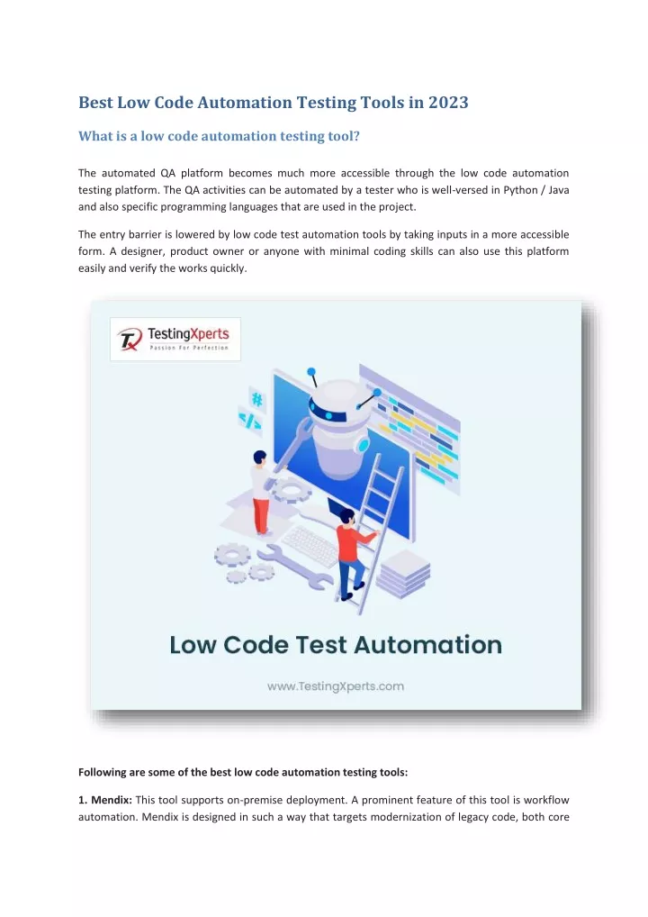 best low code automation testing tools in 2023