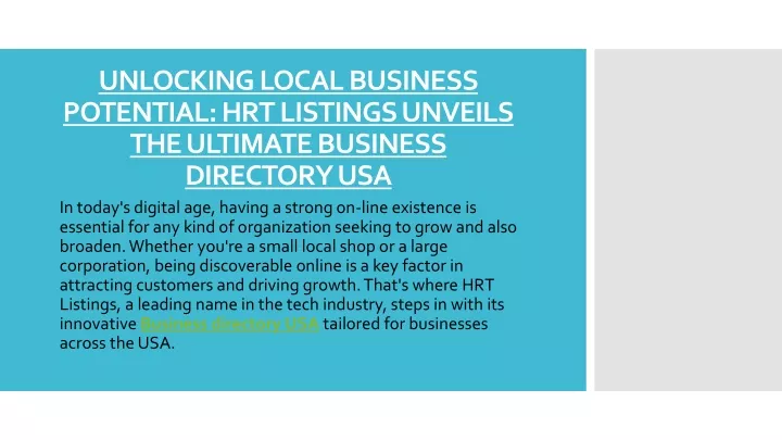 unlocking local business potential hrt listings unveils the ultimate business directory usa