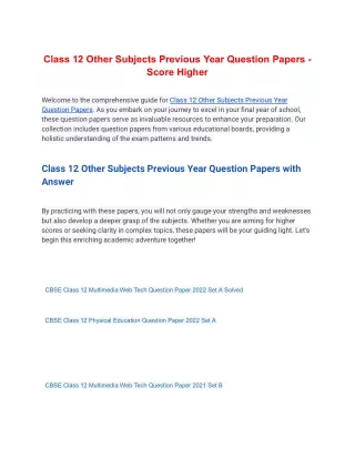 class 12 other subjects previous year question