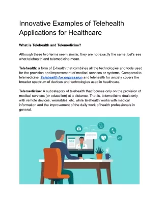 Innovative Examples of Telehealth Applications for Healthcare