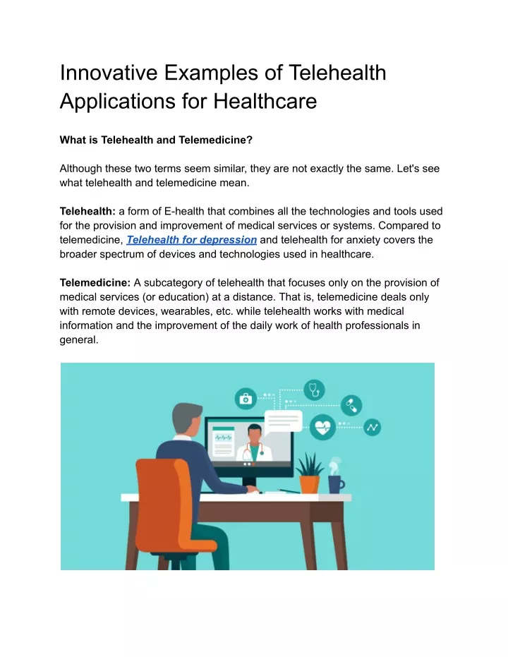 innovative examples of telehealth applications