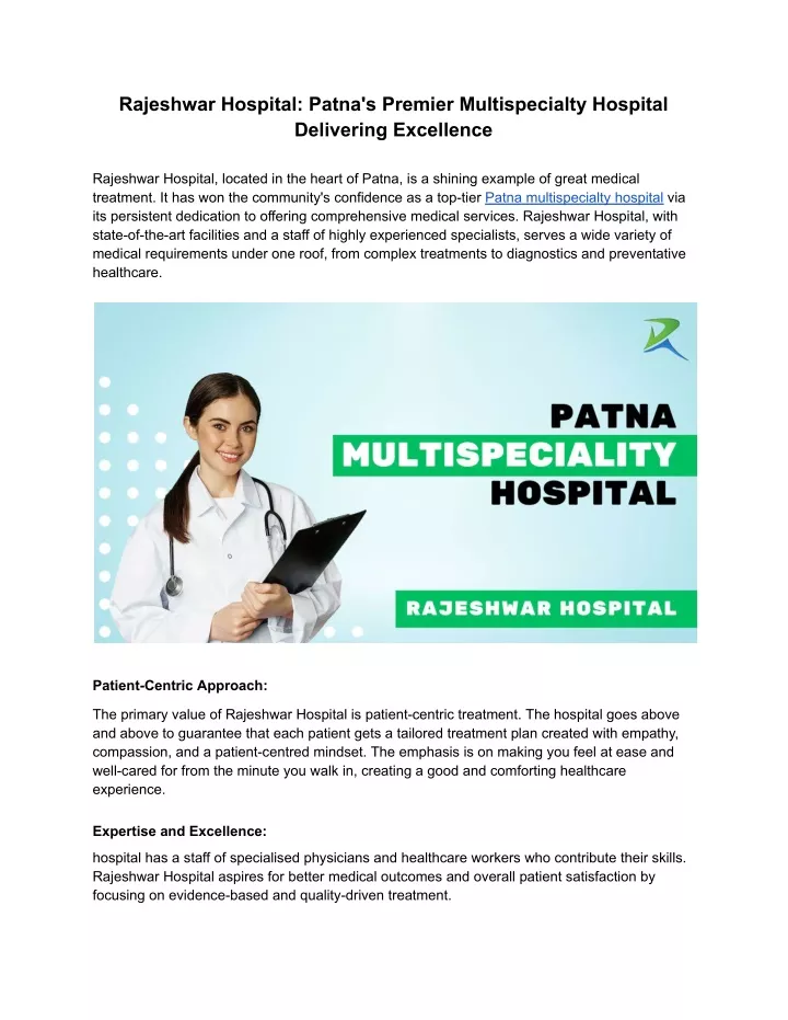 rajeshwar hospital patna s premier multispecialty