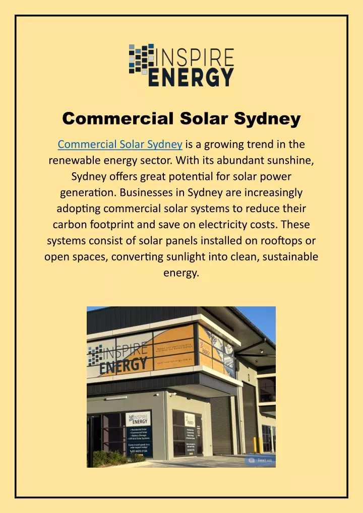 commercial solar sydney