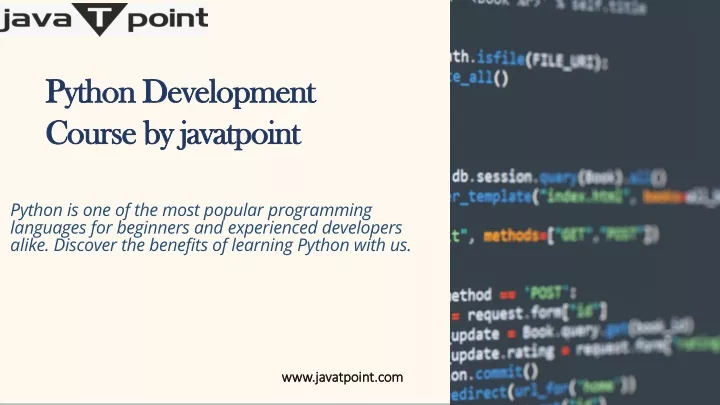 python development course by javatpoint