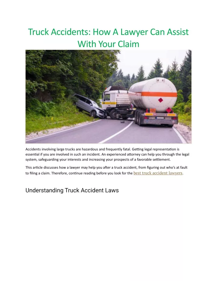 truck accidents how a lawyer can assist with your
