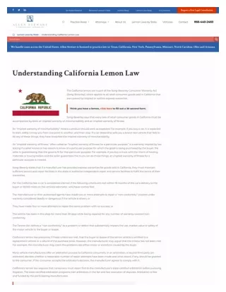 New Car Lemon Law in California