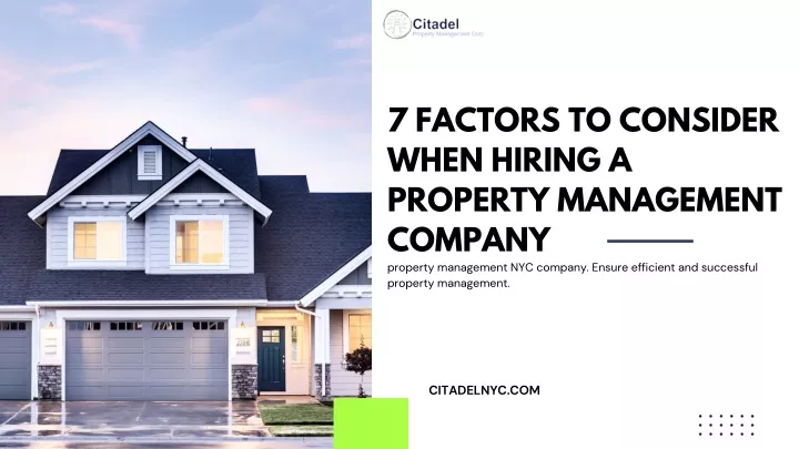 7 factors to consider when hiring a property