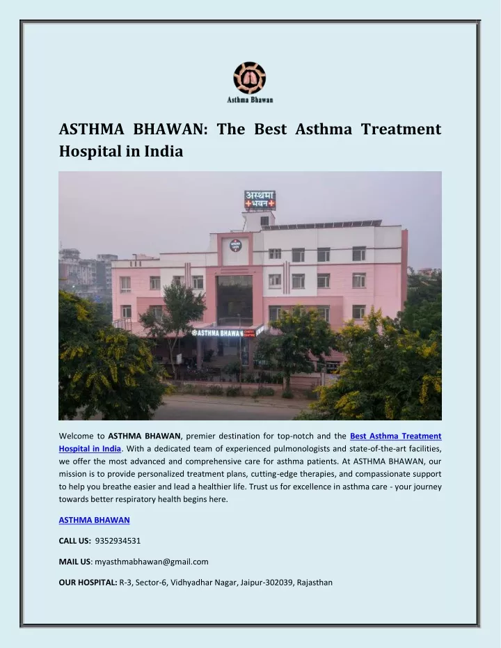 asthma bhawan the best asthma treatment hospital