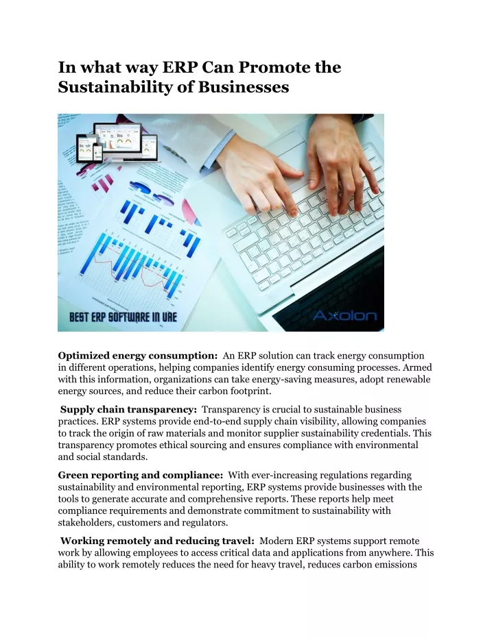 in what way erp can promote the sustainability