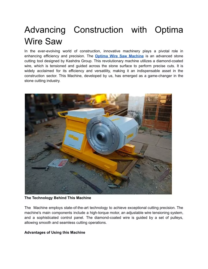 advancing wire saw
